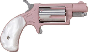 NAA MINI-REVOLVER 22WMR 1-1/8" - ROSE CERAKOTE WHITE PEARL GP