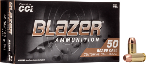 CCI BLAZER BRASS 40 SW - 180GR FMJ 50RD 20BX/CS