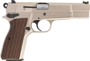 INGLIS P-35N HI-POWER 9MM - 4.7" BBL 2-15RD NICKEL/WOOD