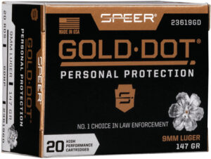 SPEER GOLD DOT 9MM LUGER - 147GR GDHP 20RD 10BX/CS