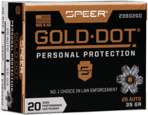 SPEER GOLD DOT 25 ACP 35GR - GDHP 20RD 10BX/CS