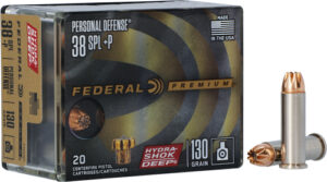 FEDERAL 38 SPECIAL+P 130GR - HYDRA-SHOK JHP 20RD 10BX/CS