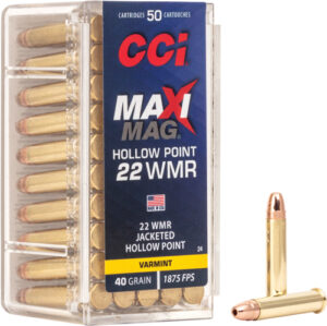 CCI MAXI-MAG 22WMR 40GR JHP - 1875FPS 50RD 40BX/CS