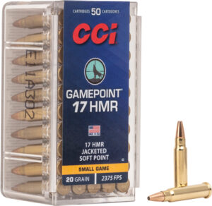 CCI GAMEPOINT 17HMR 20GR JSP - 1875FPS 50RD 40BX/CS