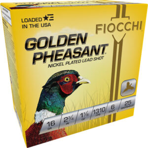 FIOCCHI GOLDEN PHEASANT 16GA - 2.75" 1-1/8 #6 25RD 10BX/CS