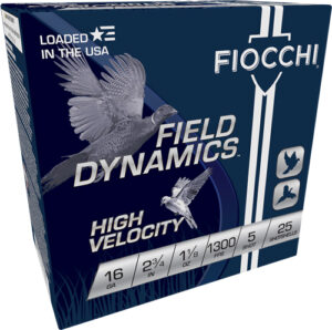 FIOCCHI 16GA 2.75" 1-1/8OZ #5 - 1300FPS 25RD 10BX/CS