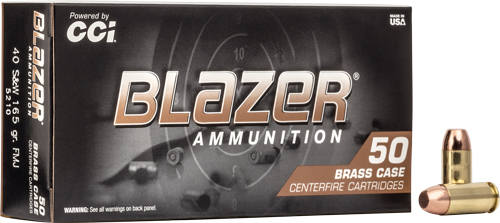 CCI BLAZER BRASS 40 SW - 165GR FMJ 50RD 20BX/CS