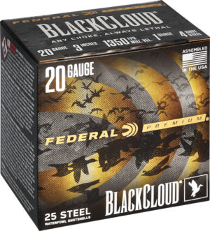 FEDERAL BLACK CLOUD 20GA 3" - 1OZ #4 1350FPS 25RD 10BX/CS