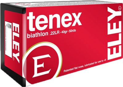 ELEY TENEX BIATHLON 22LR 40GR - FLAT NOSE 50RD 100BX/CS - Image 2