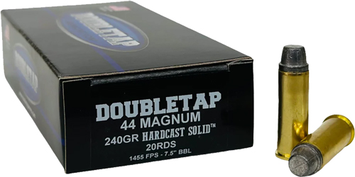 DOUBLETAP 44 REM MAG 240GR SWC - HARDCAST SOLID 20RD 25BX/CS