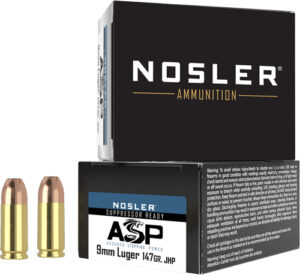 NOSLER 9MM 147GR ASP JHP - SUBSONIC 20RD 10BX/CS