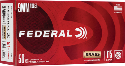 FEDERAL 9MM LUGER 115GR FMJ - 50RD 20BX/CS