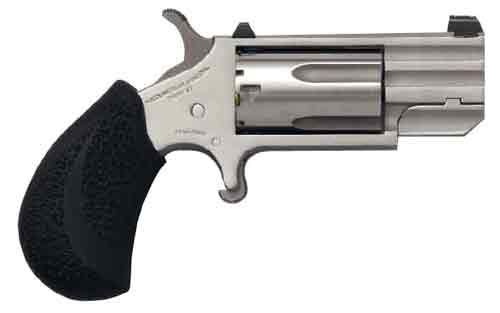 NAA MINI-REVOLVER "PUG" 22WMR - 1"HB WHITE DOT BLACK RUBBER