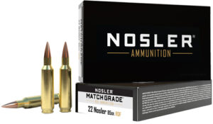 NOSLER MATCH GRADE 22CM - 85GR RDF HPBT 20RD 10BX/CS