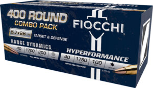 FIOCCHI 5.7X28 300RD 40GR FMJ - 100RD 40GR JHP COMBO PACK
