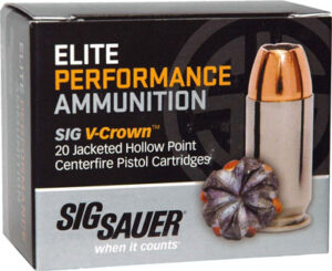 SIG AMMO 40SW 165GR ELITE - V-CROWN HP 20RD 10BX/CS