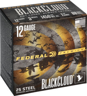 FEDERAL BLCK CLOUD 12GA 3" - 1-1/4OZ #BB 1450FPS 25RD 10B/C